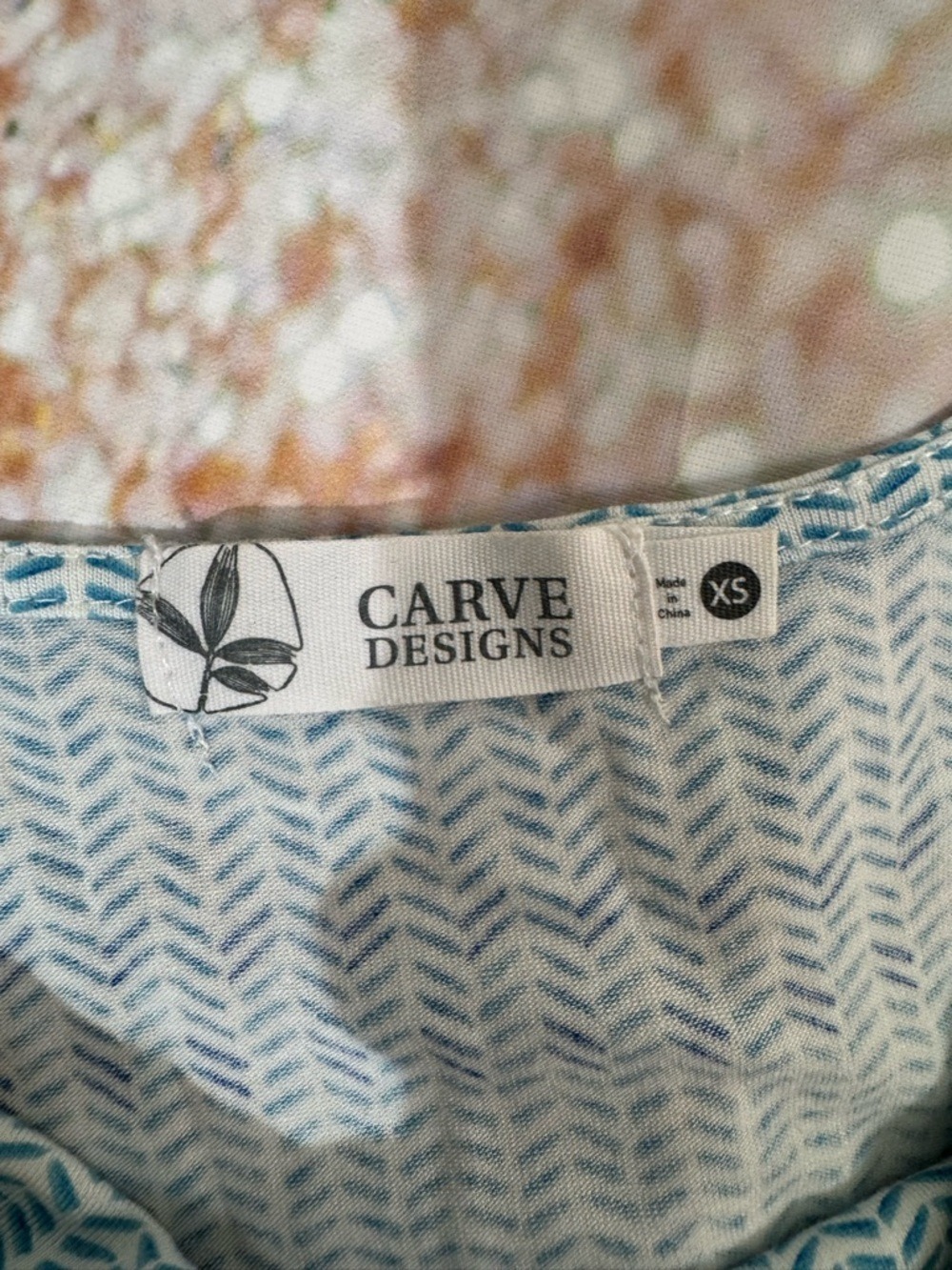 Carve Designs Luisa Blue Patterned Tank Top XS - Picture 4 of 7
